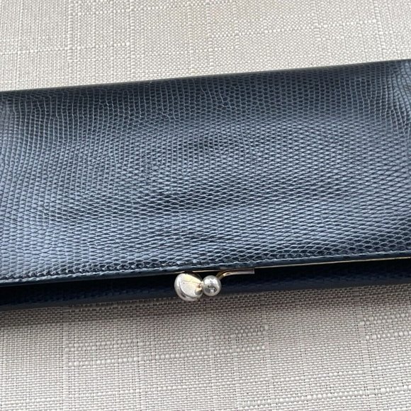 Salvatore Ferragamo Women Long Wallet Crocodile Leather Trifold Kisslock Italy - Picture 4 of 12